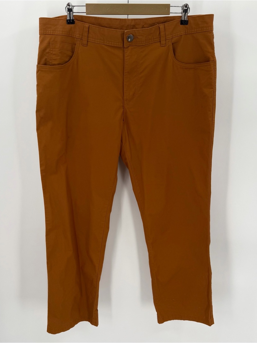 Columbia Pants Mens 38x30 Regular Fit Orange Cotton Blend Outdoors Hiking STAIN